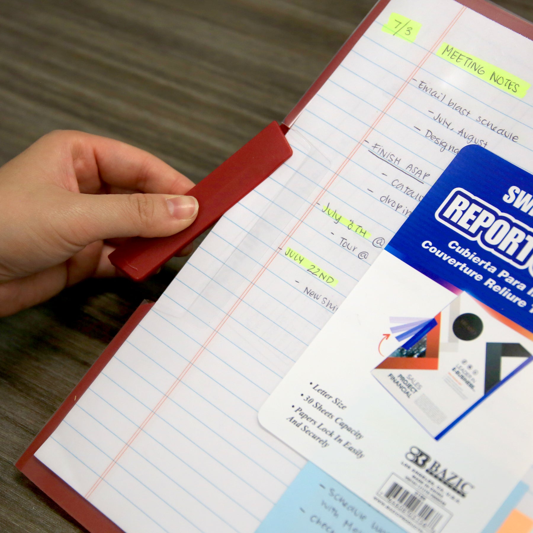 Swing-lock Report Cover w/Clear Front