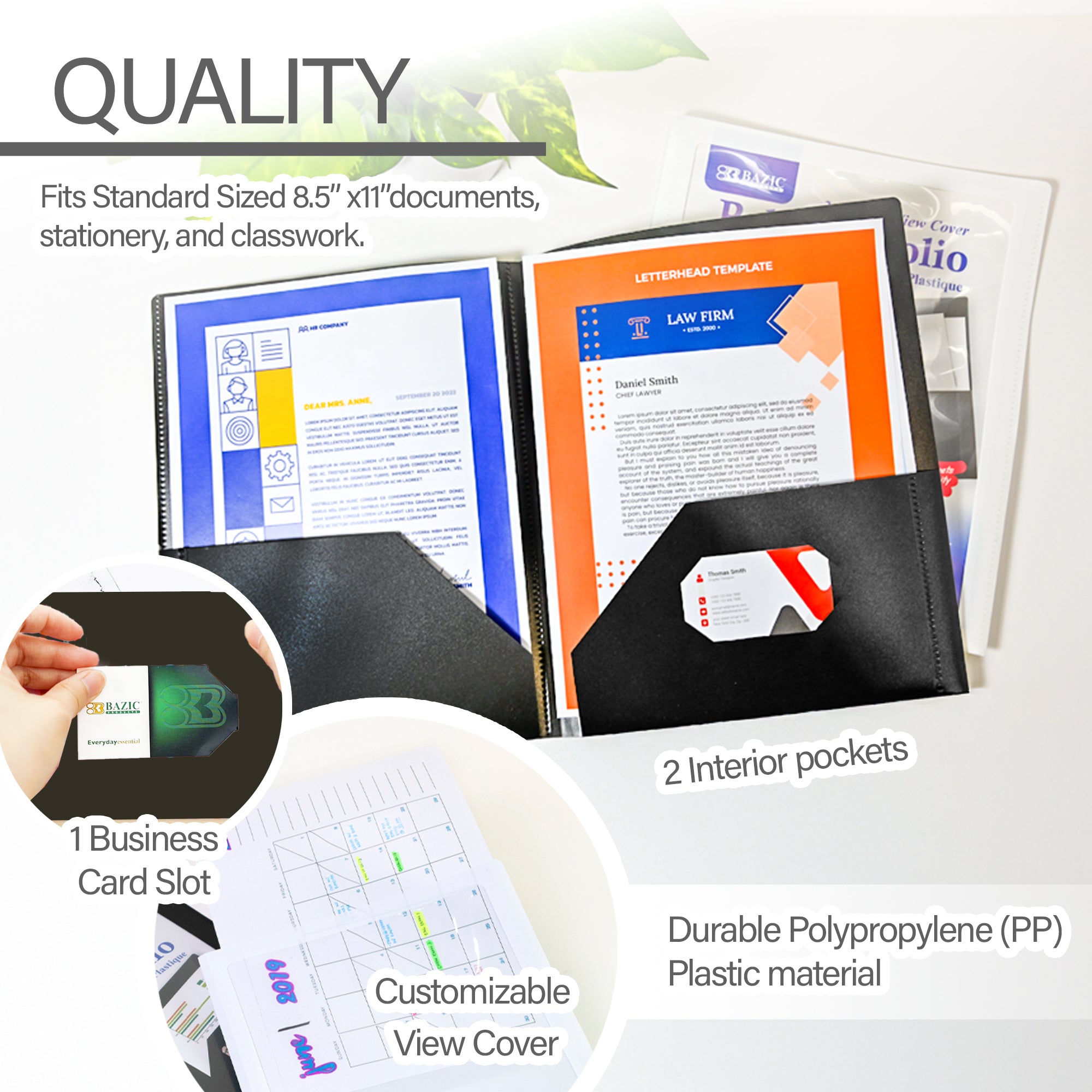 2-Pocket Poly Portfolio w/ View Cover