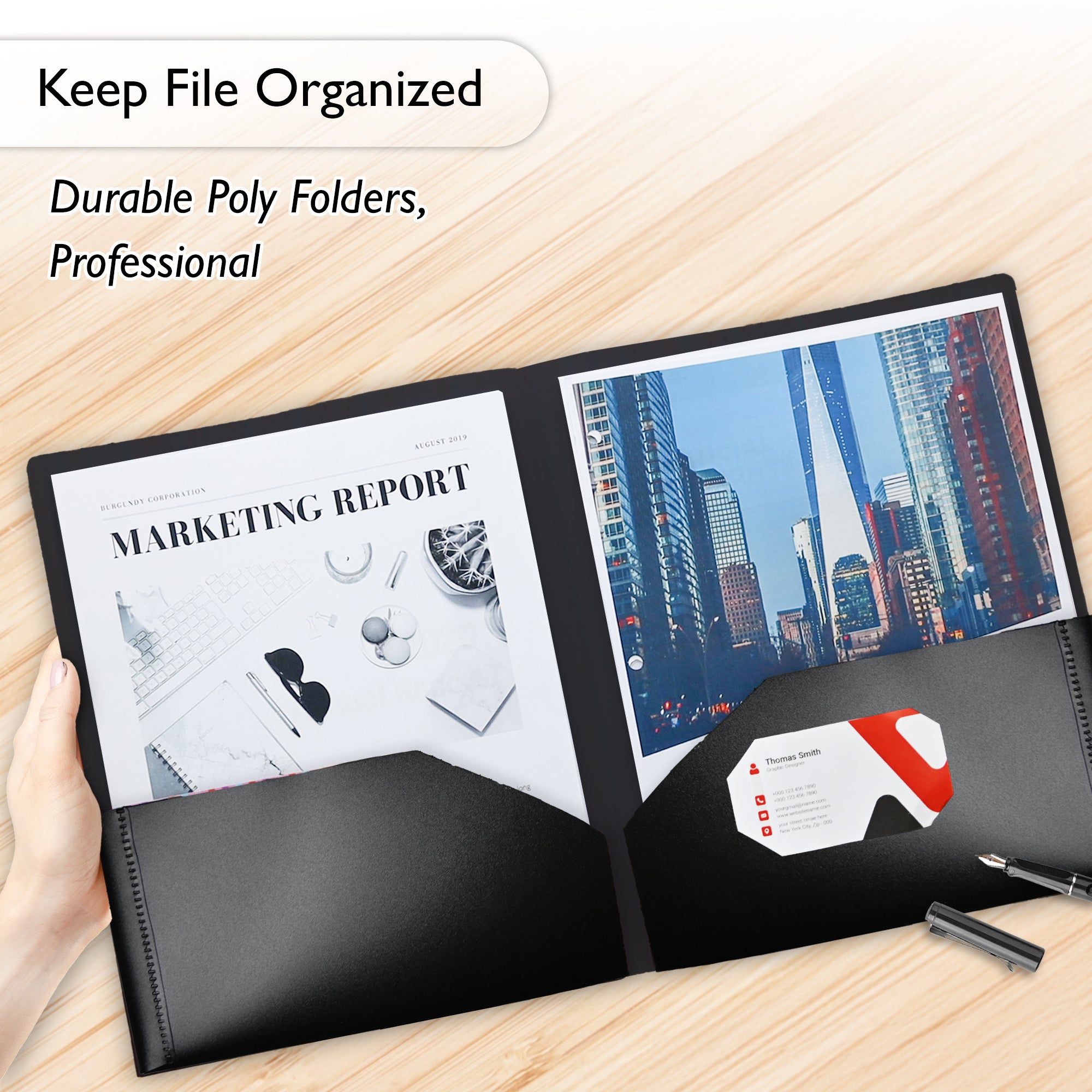 2-Pocket Poly Portfolio w/ View Cover