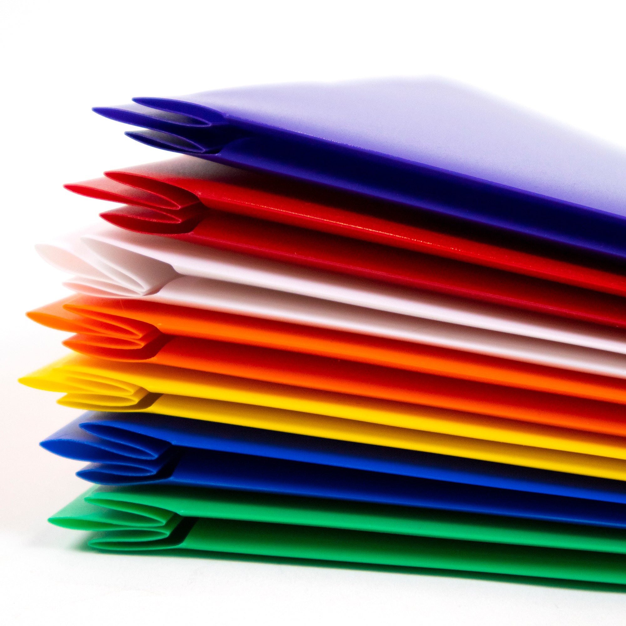 Solid Color 2-Pocket Poly Portfolio w/ 3 Prongs