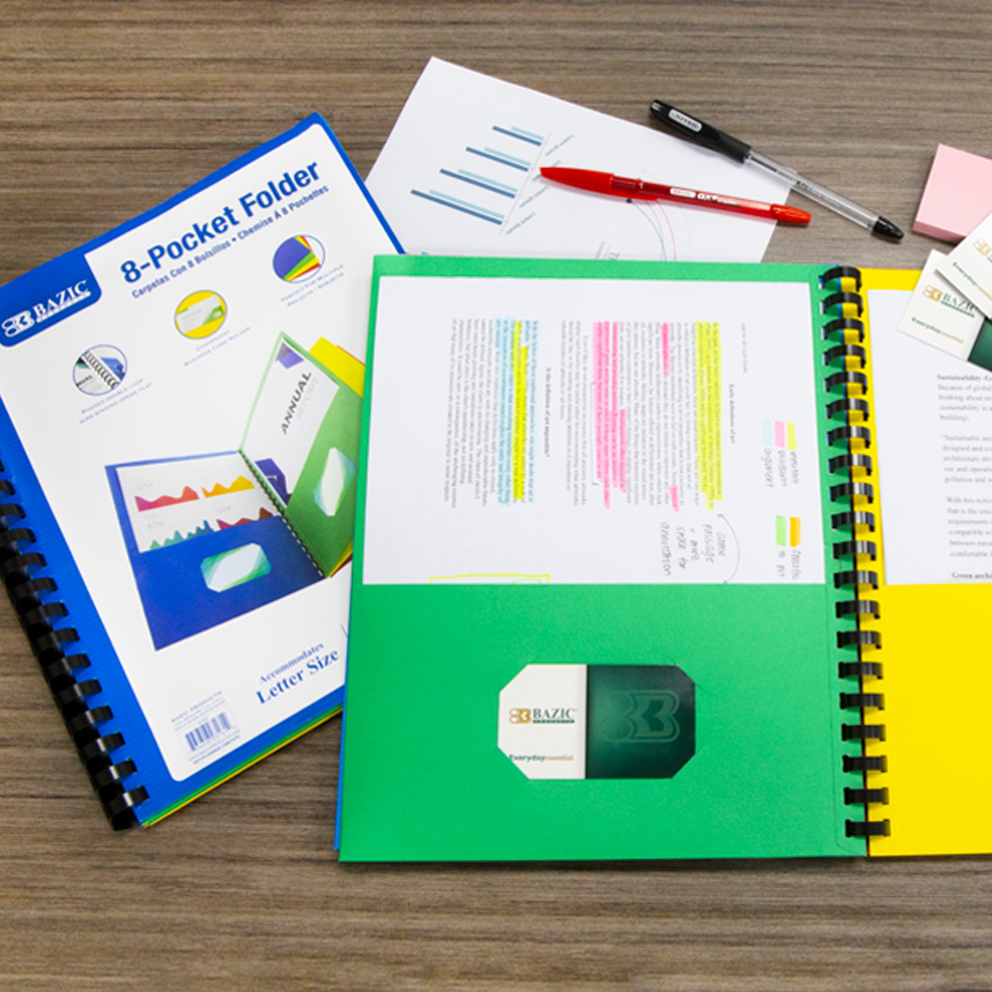 Asst. Color 8-Pocket Folder