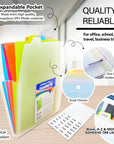 Expanding File Folder Letter Size Vertical Poly 5-Pocket