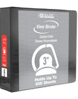 3" Black Slant-D Ring View Binder w/ 2-Pockets