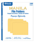 1/3 Cut Letter Size Manila File Folder (100/Box)
