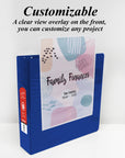3" Blue Slant D-Ring View Binder w/ 2-Pockets