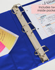3" Blue Slant D-Ring View Binder w/ 2-Pockets