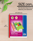 Report Covers Clear Front w/ Sliding Bar (3/Pack)