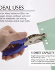 Premium Single Hole Paper Punch w/ Cushion Grip