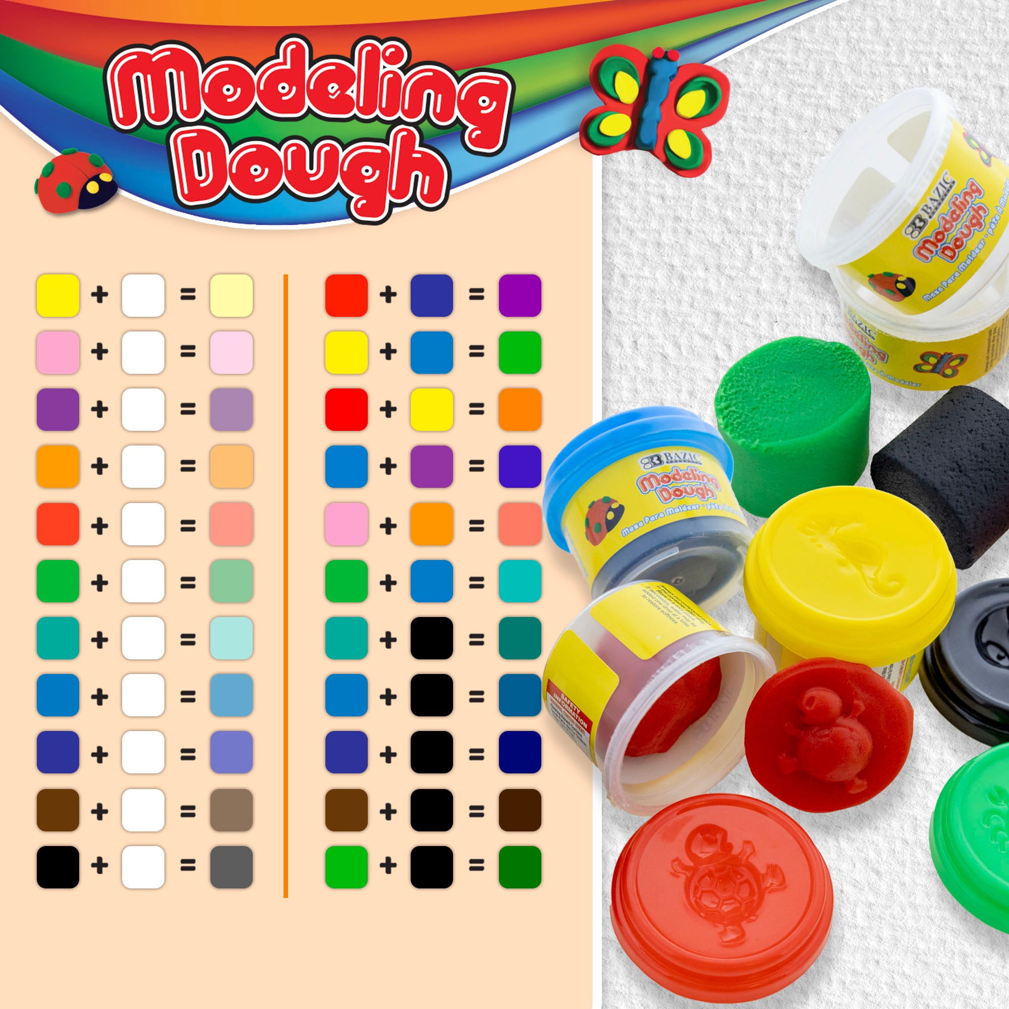 1 oz Primary Color Modeling Dough (5/Pack)