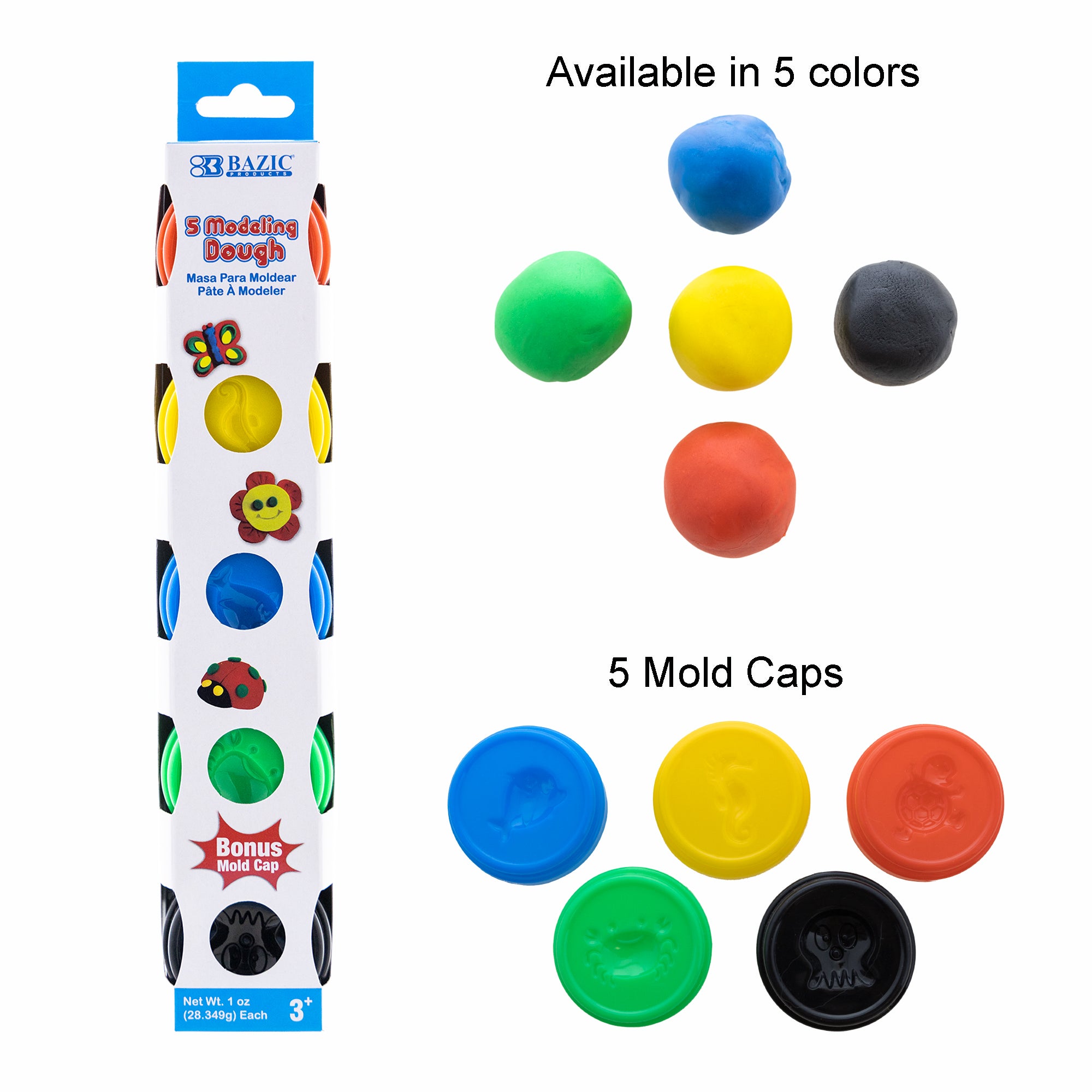 1 oz Primary Color Modeling Dough (5/Pack)