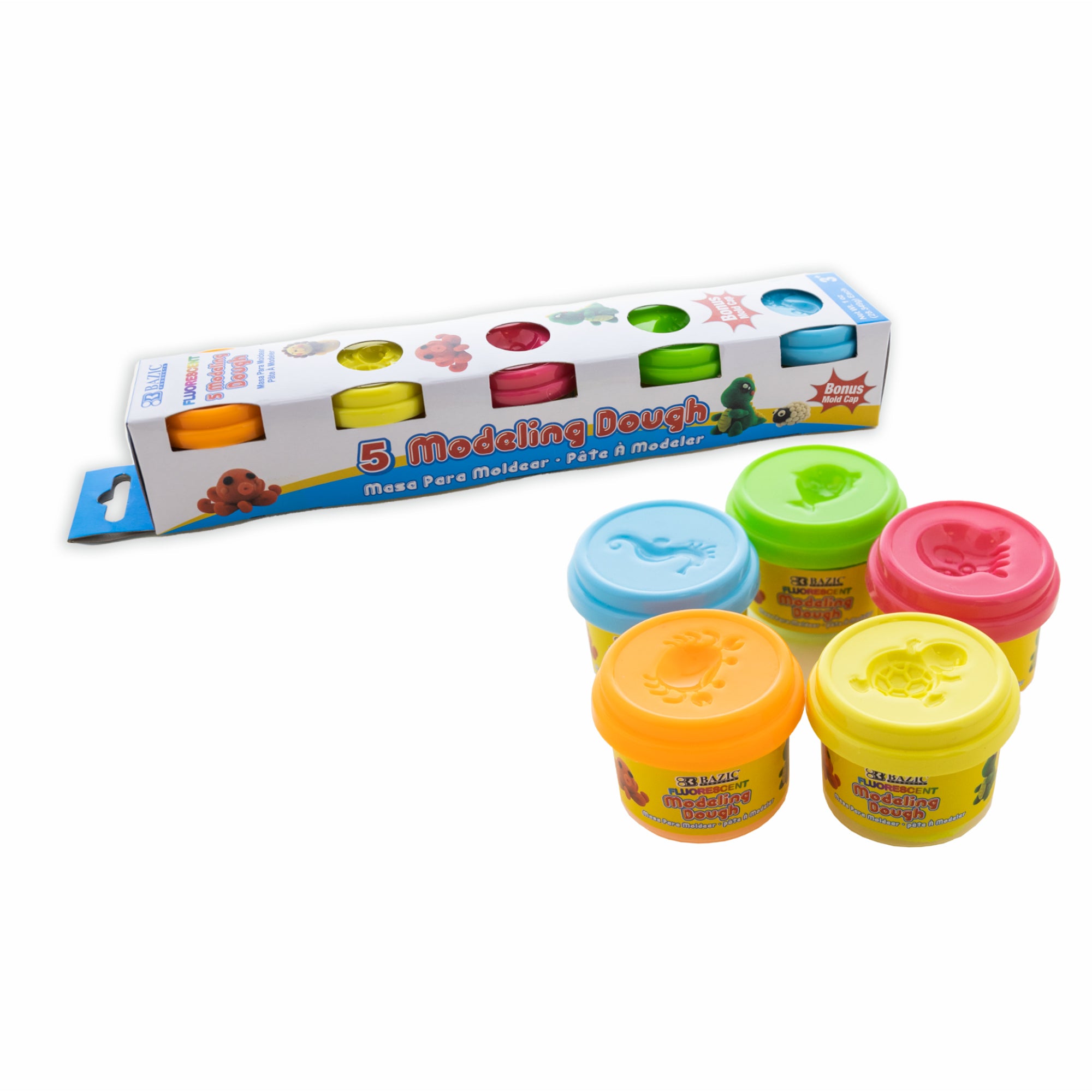 1 oz Fluorescent Color Modeling Dough (5/Pack)