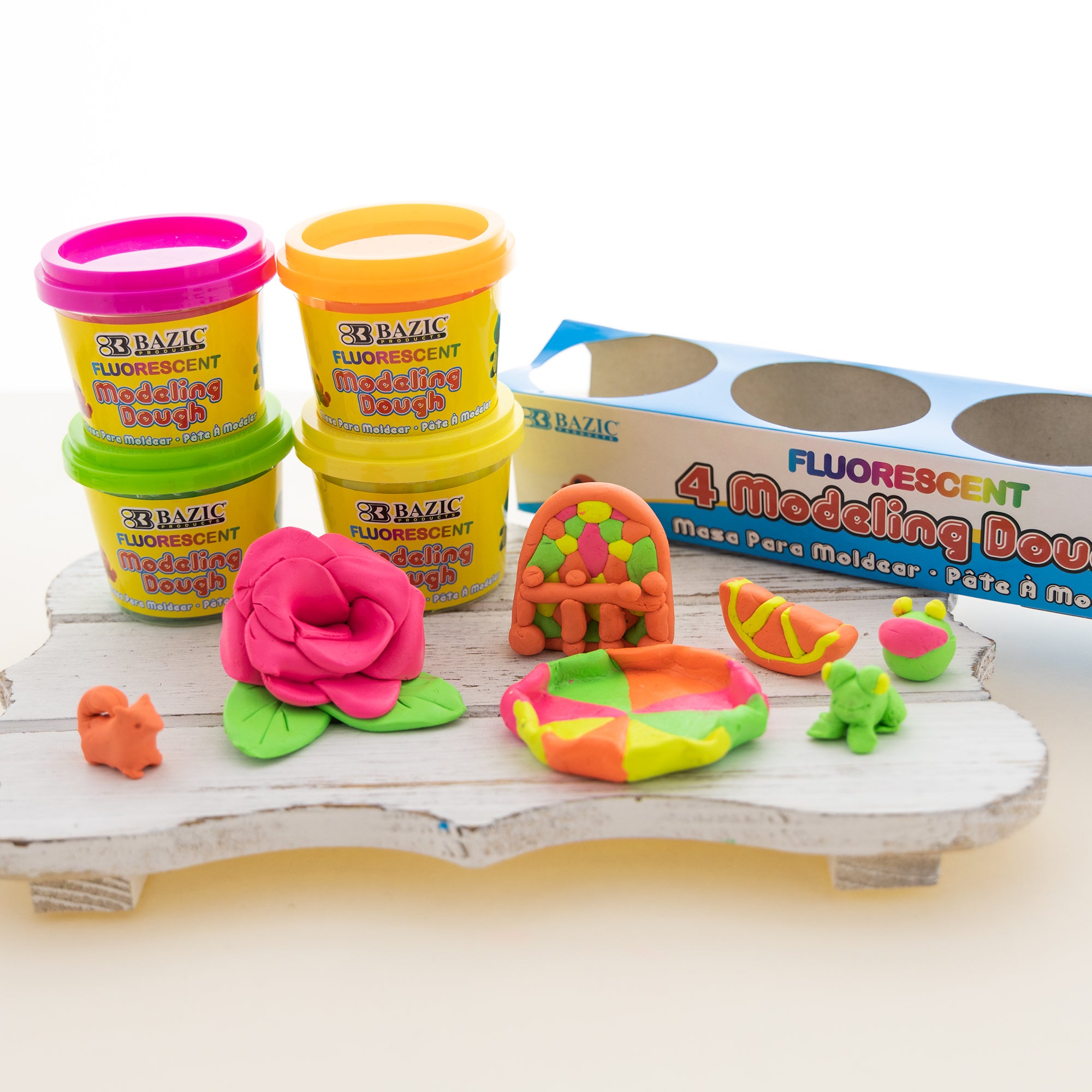 4 oz Fluorescent Color Modeling Dough (4/Pack)