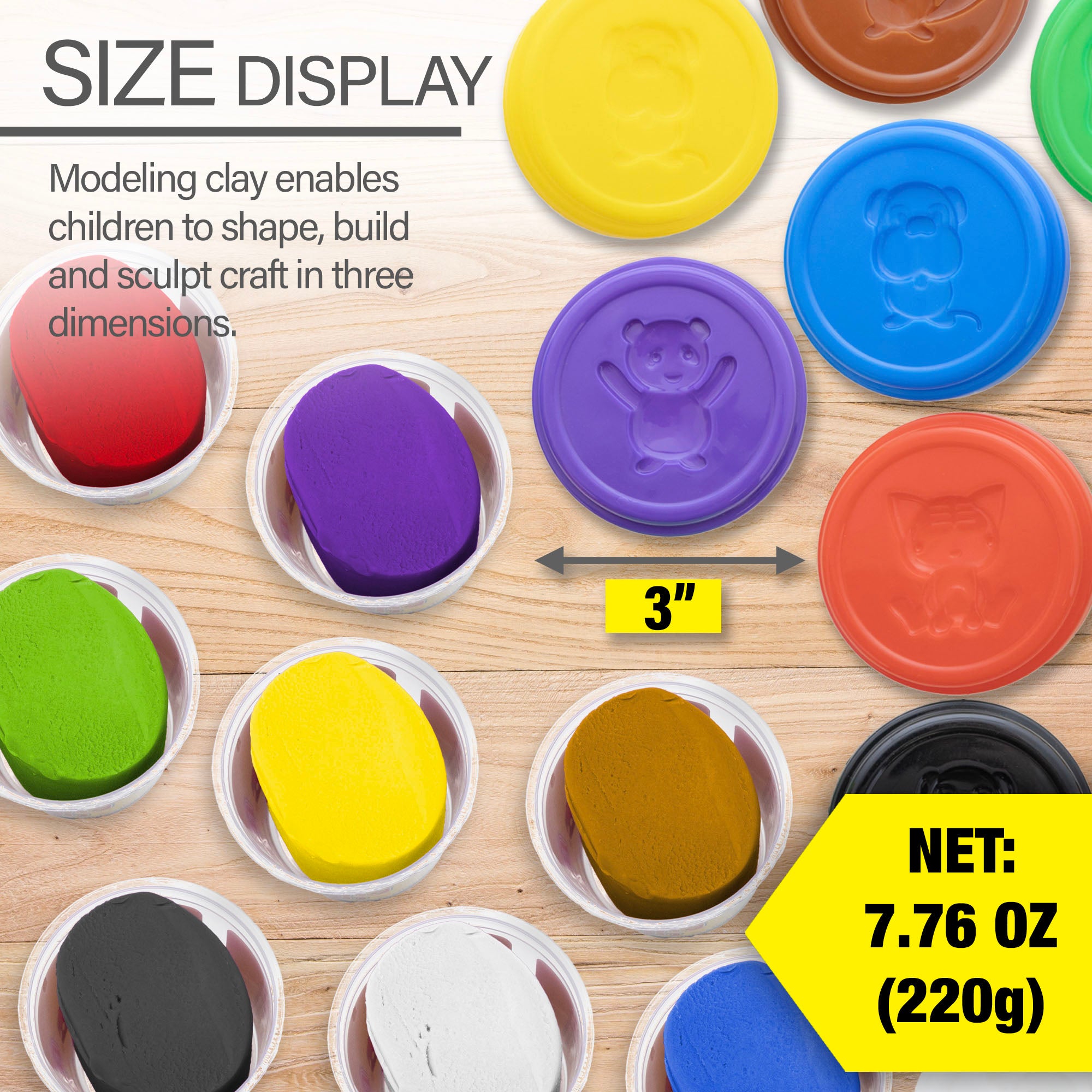 7.76 oz (220g) 8 Primary Color Modeling Dough