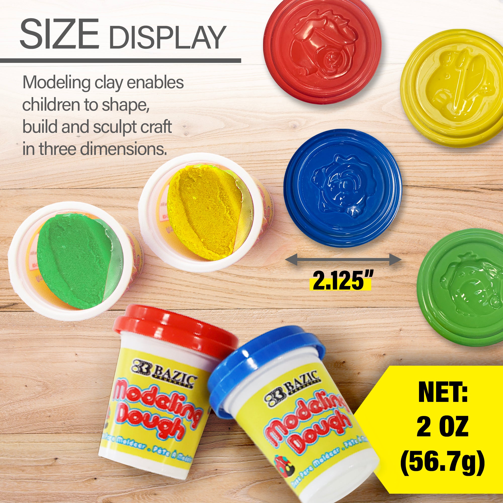 2 Oz. Multi Color Modeling Dough (4/Pack)