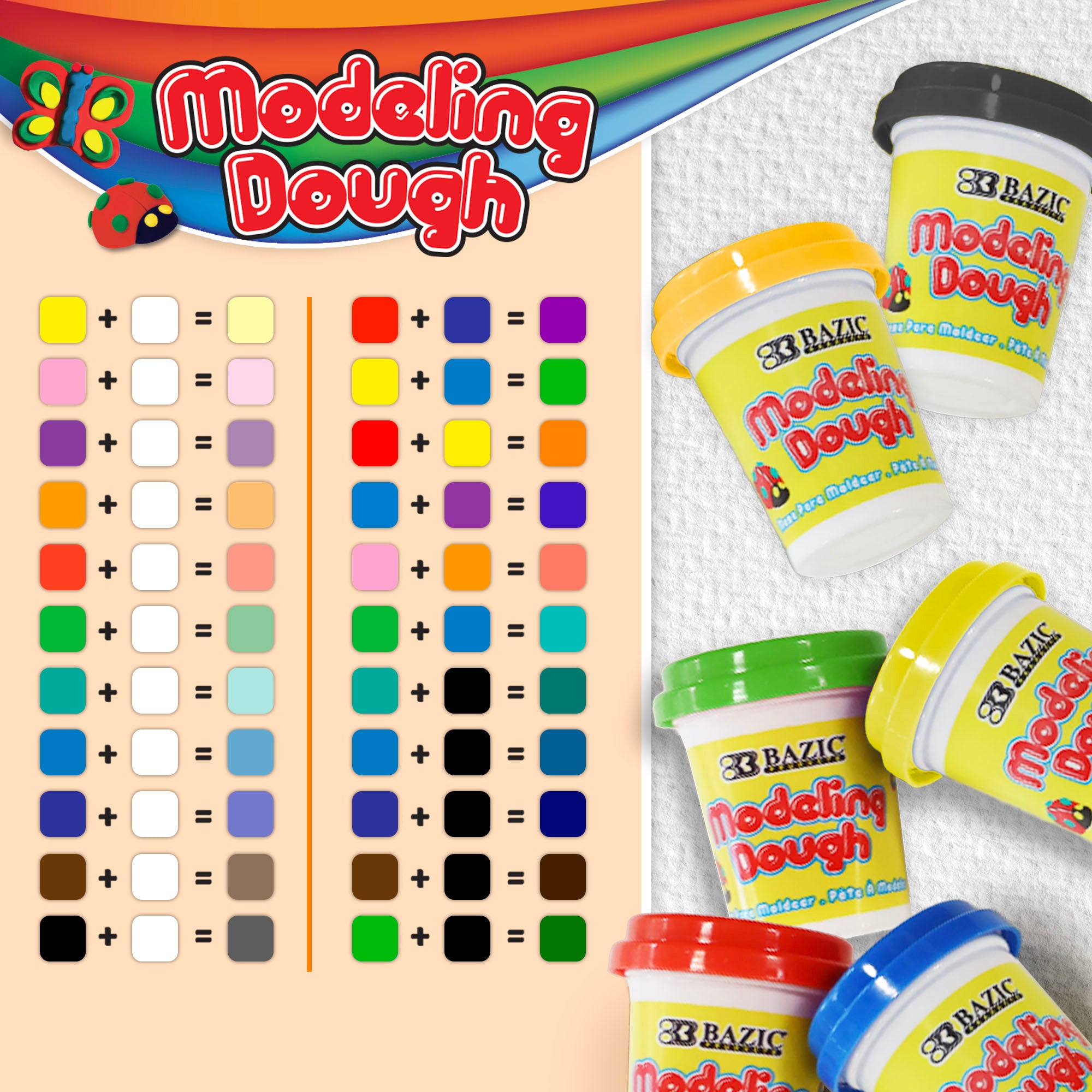 5 Oz. Multi Color Modeling Dough (2/Pack)