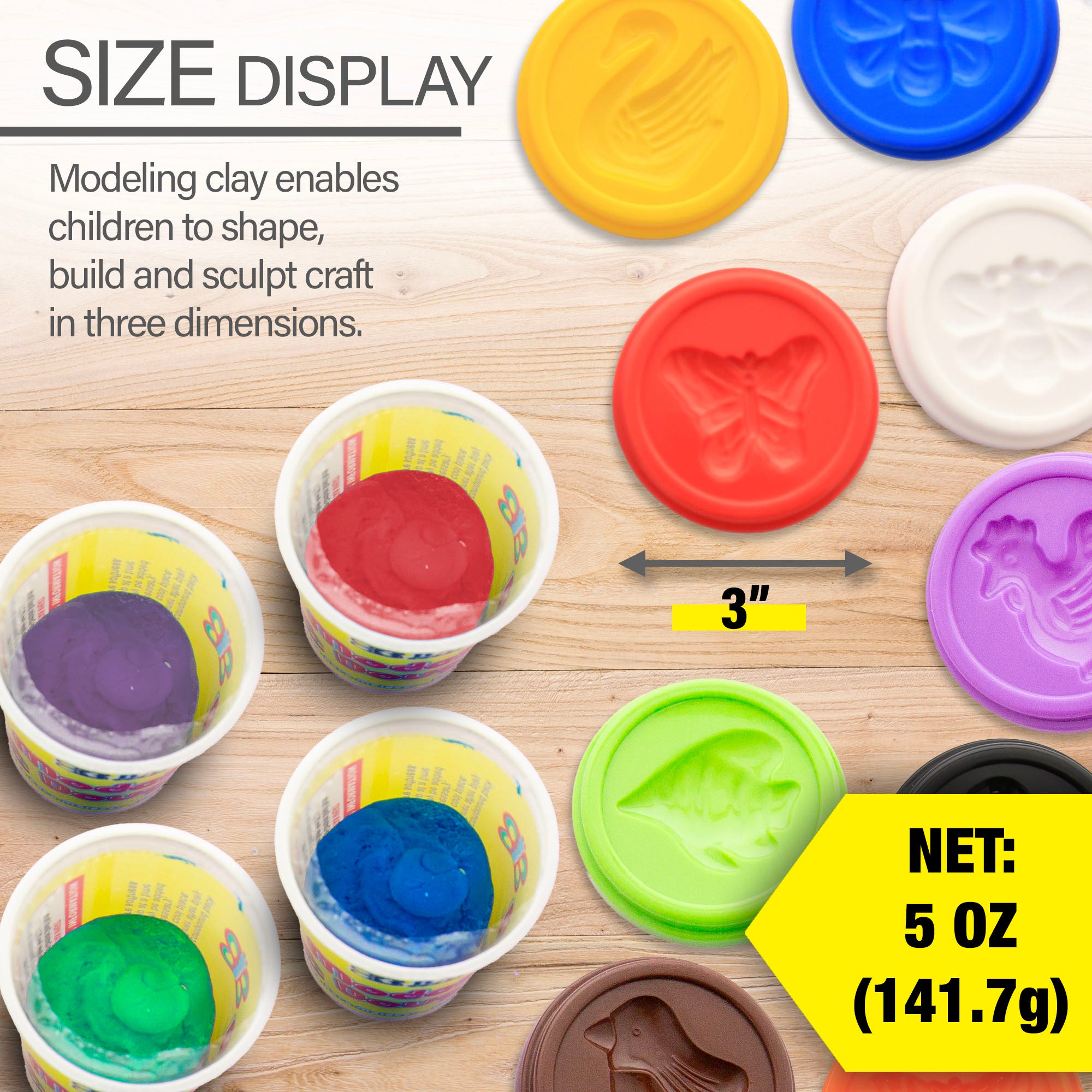 5 Oz. Multi Color Modeling Dough (3/Pack)