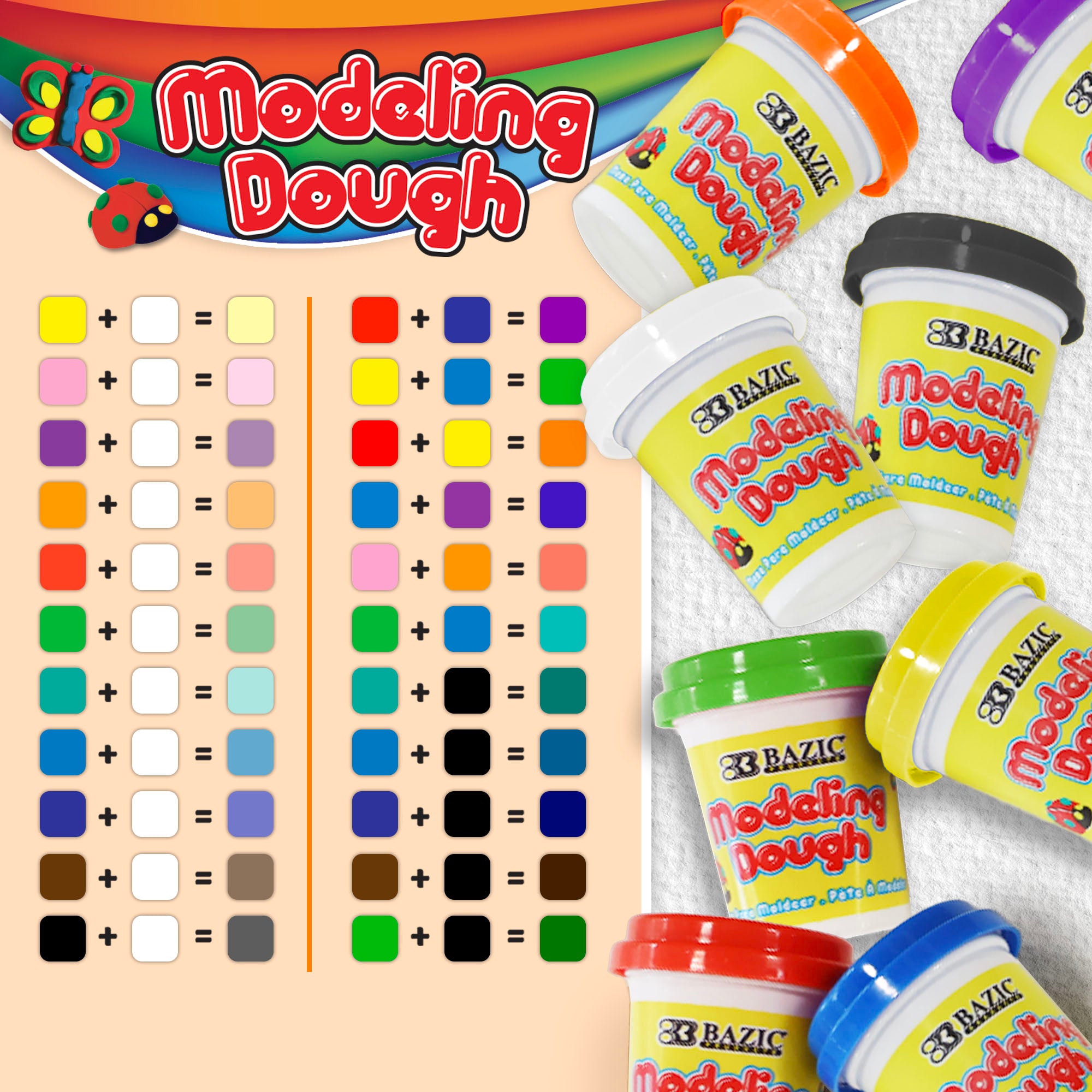 5 Oz. Multi Color Modeling Dough (3/Pack)