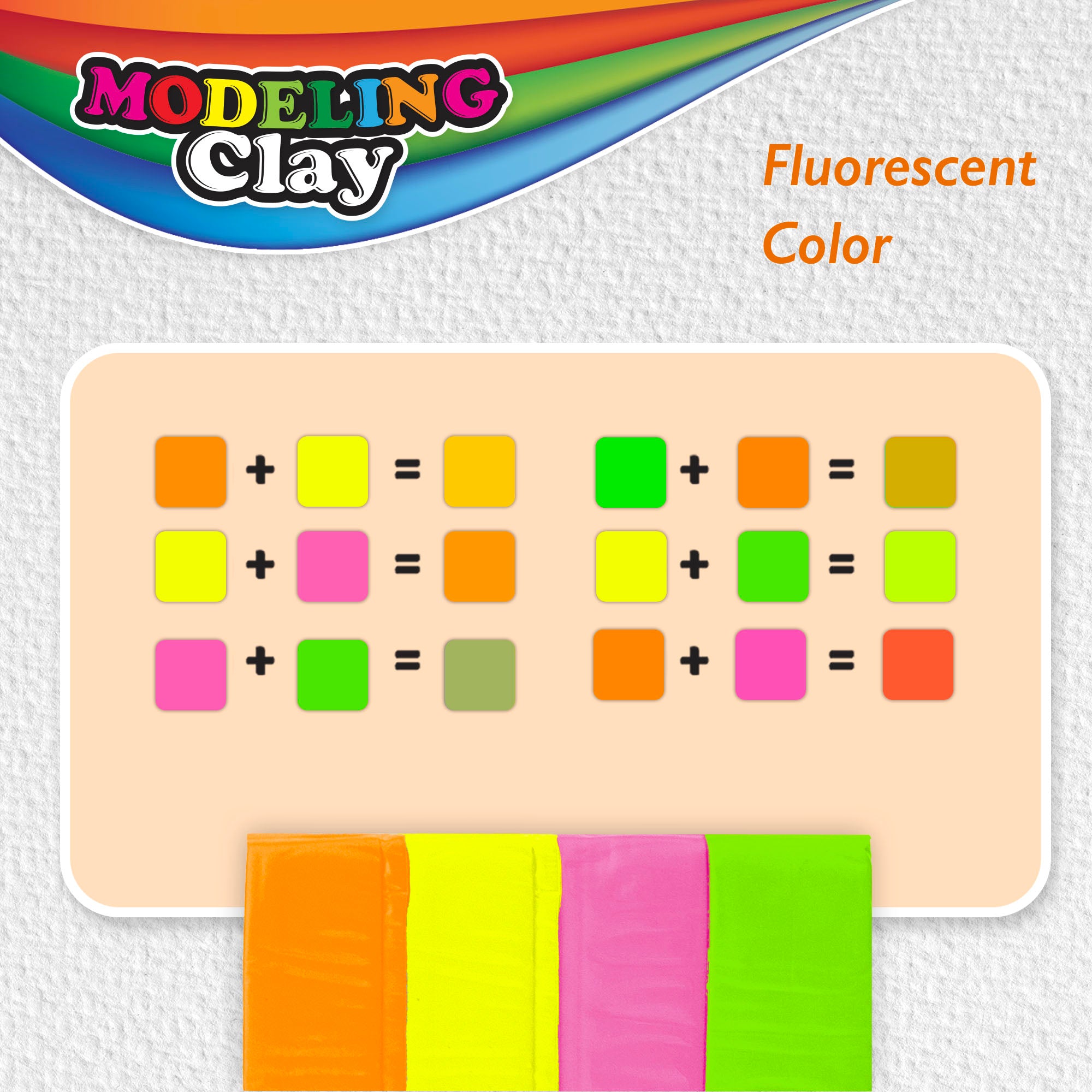 1 lb 4 Fluorescent Color Modeling Clay
