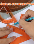 4-Piece Geometry Ruler Combination Sets w/ Center Wheel Compass