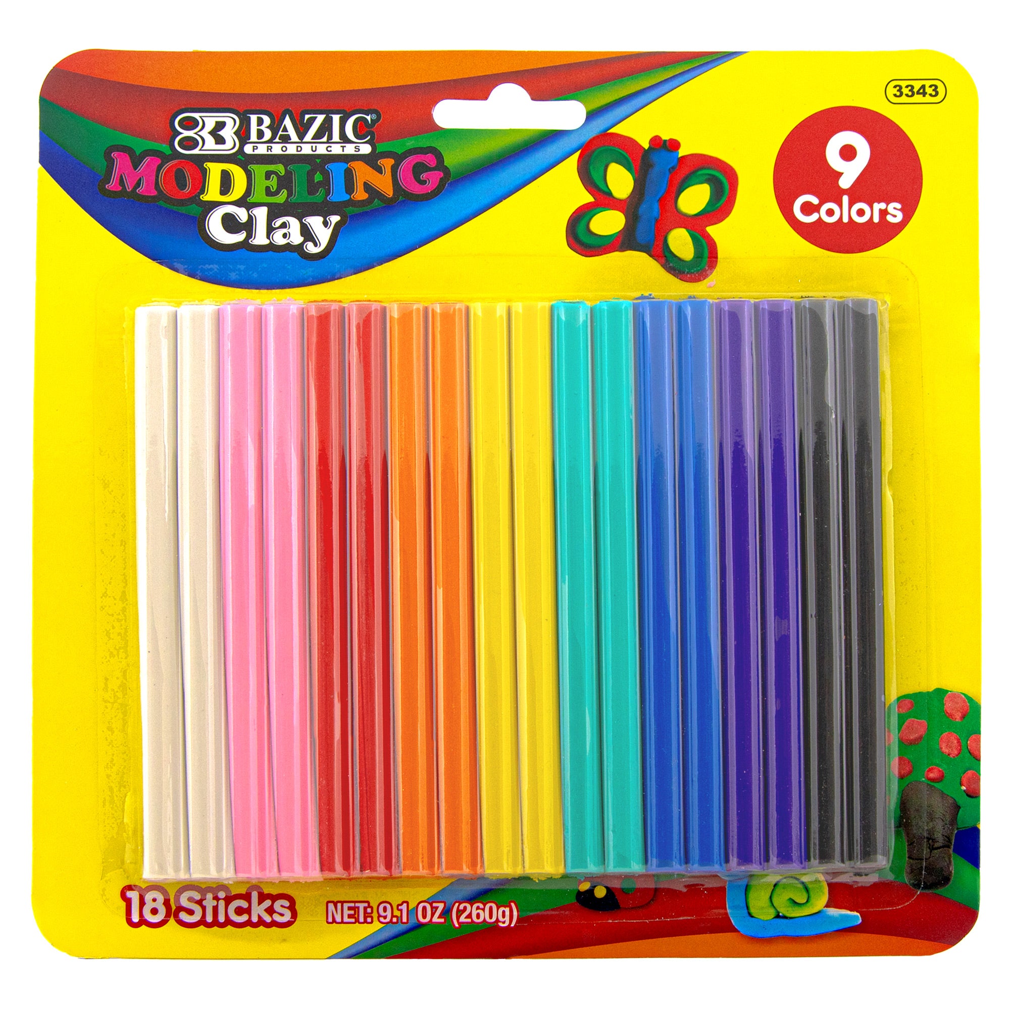 9.17 oz (260g) 9 Color Modeling Clay Sticks