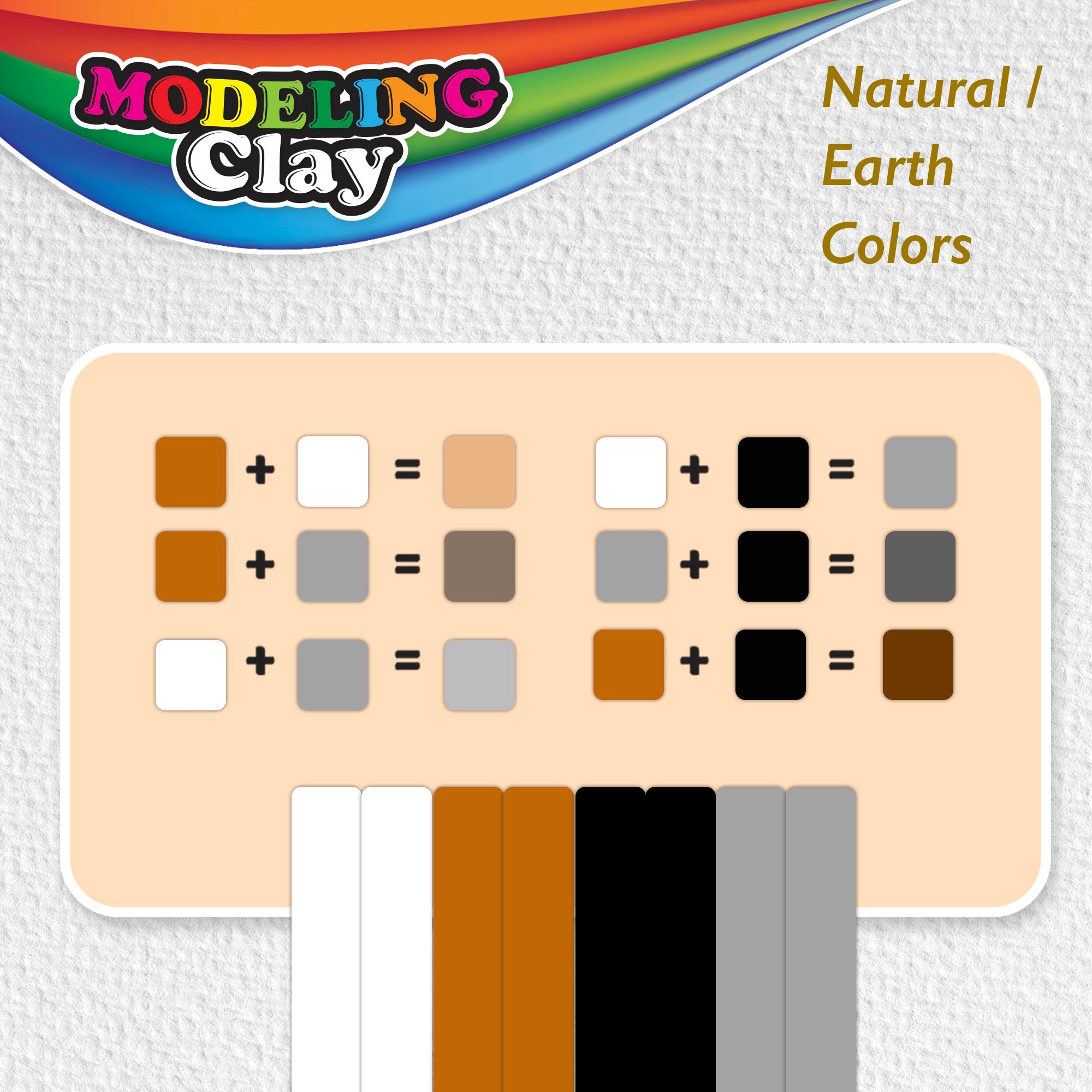 4.8 oz (136g) 4 Natural/ Earth Color Modeling Clay Sticks