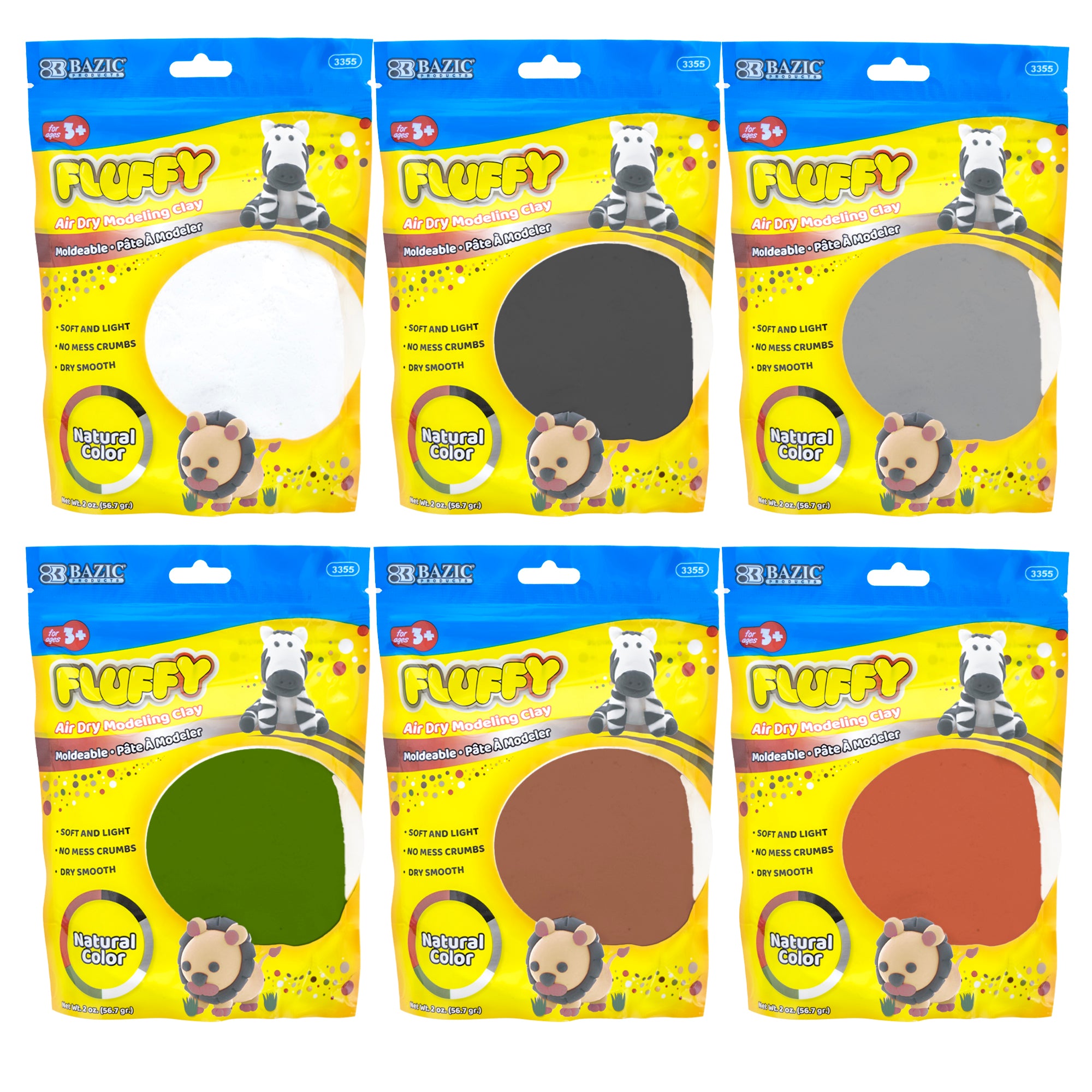 2 Oz. Natural/Earth Colors Air Dry Modeling Clay