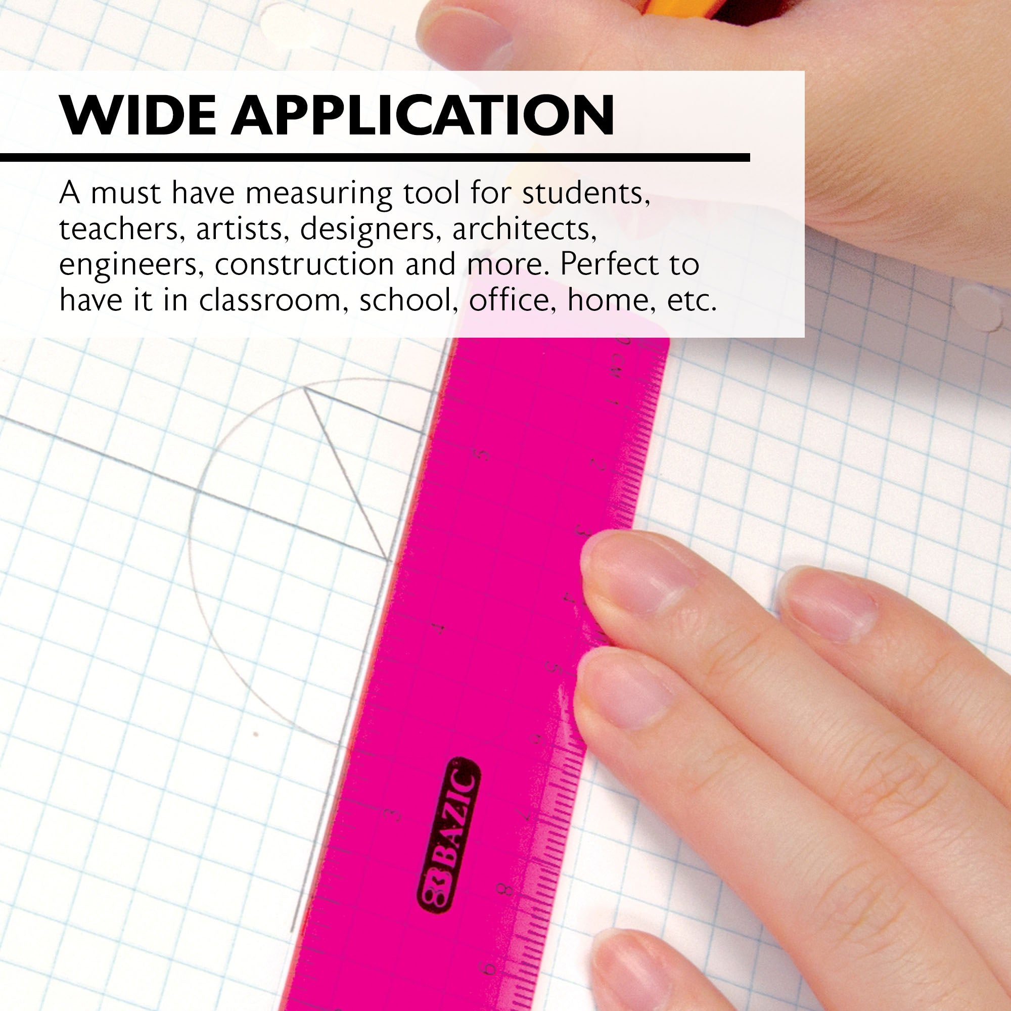 12" (30cm) Jeweltones Color Ruler (4/Pack)