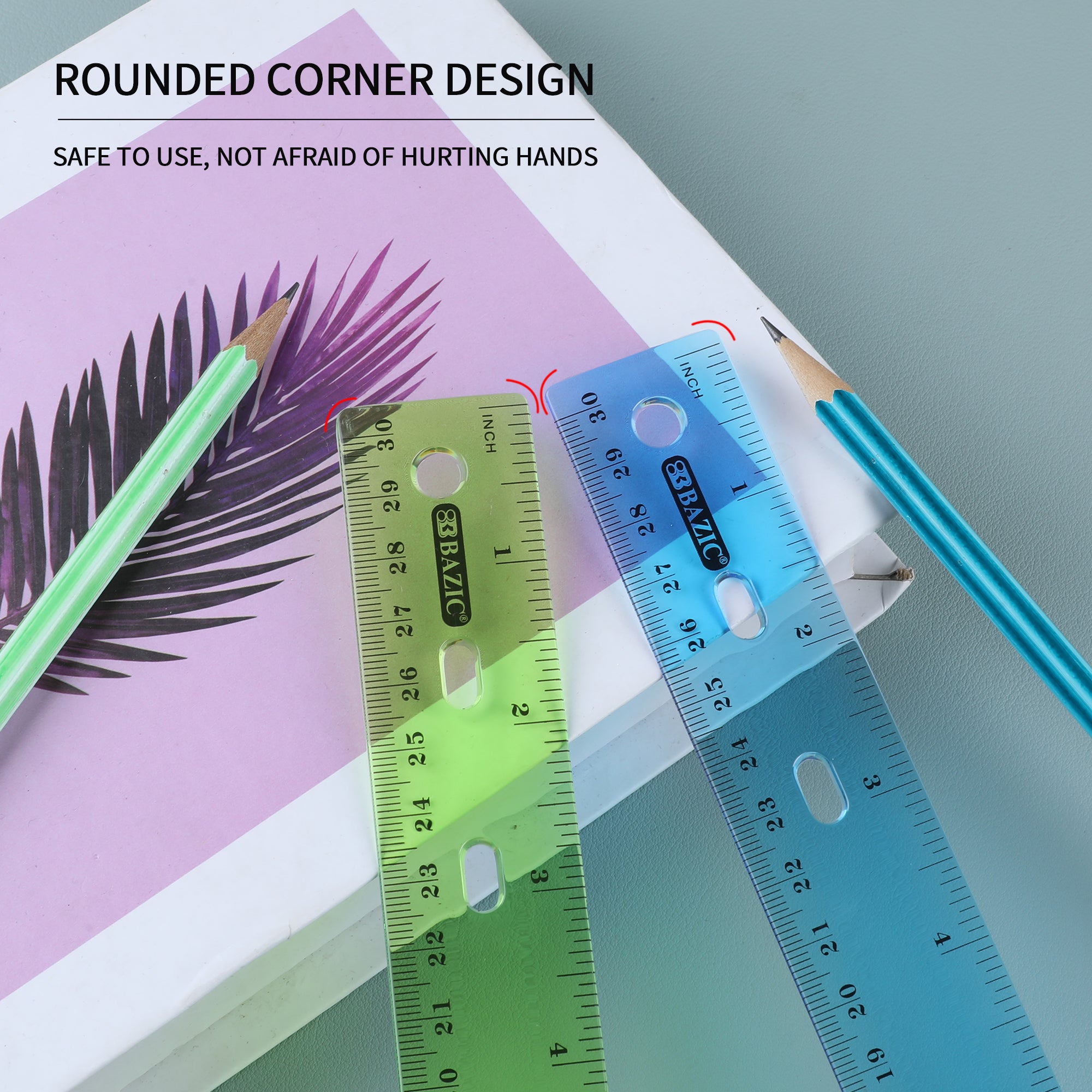 12" (30cm) Jeweltones Color Ruler (4/Pack)