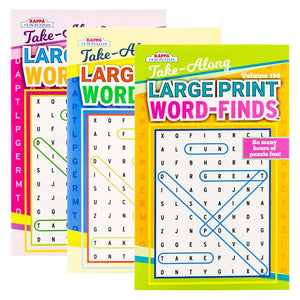 KAPPA Take Along Large Print Word Finds Puzzle Book - Digest Size