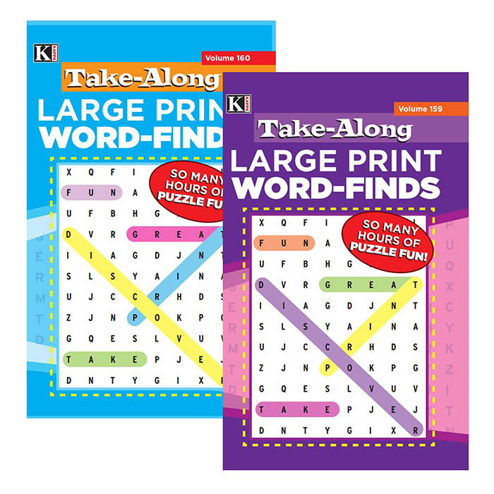 KAPPA Take Along Large Print Word Finds Puzzle Book - Digest Size