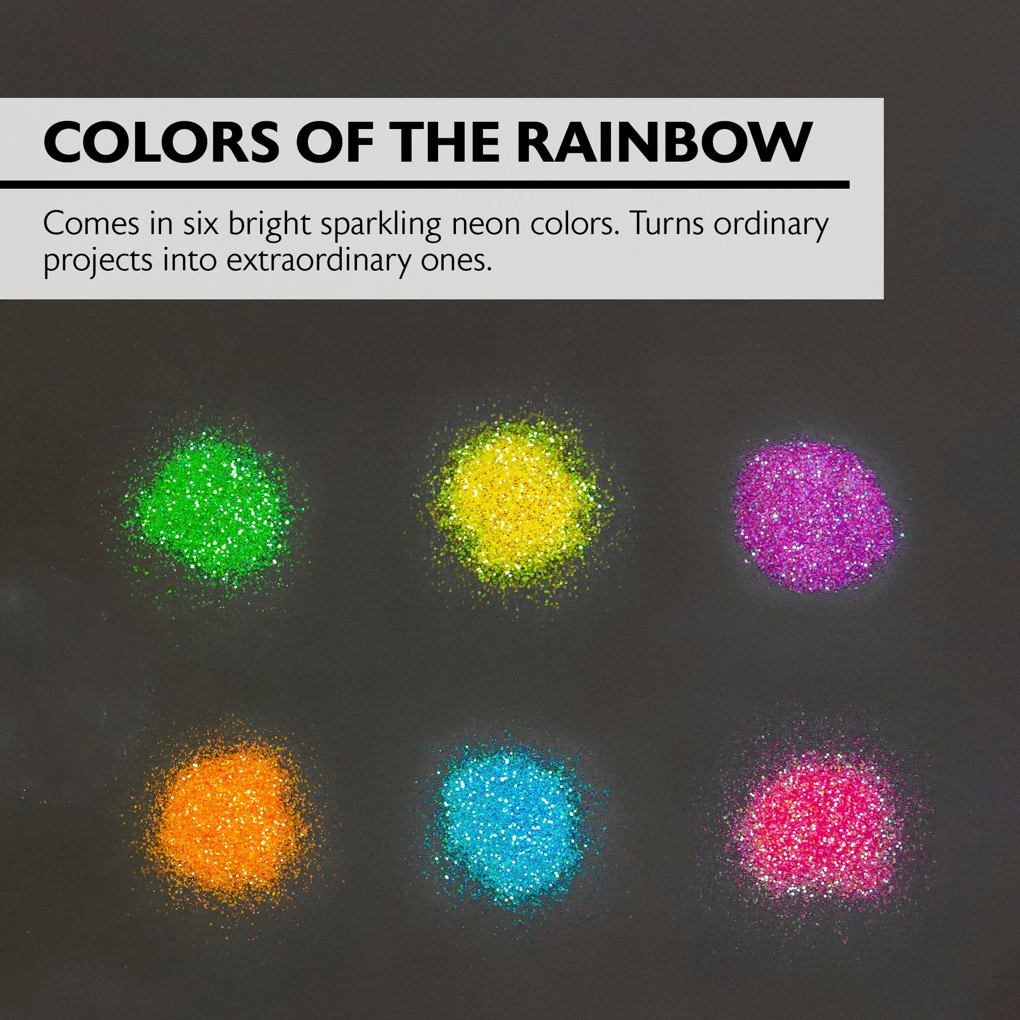 2 oz (56.6g) Neon Color Glitter Shaker