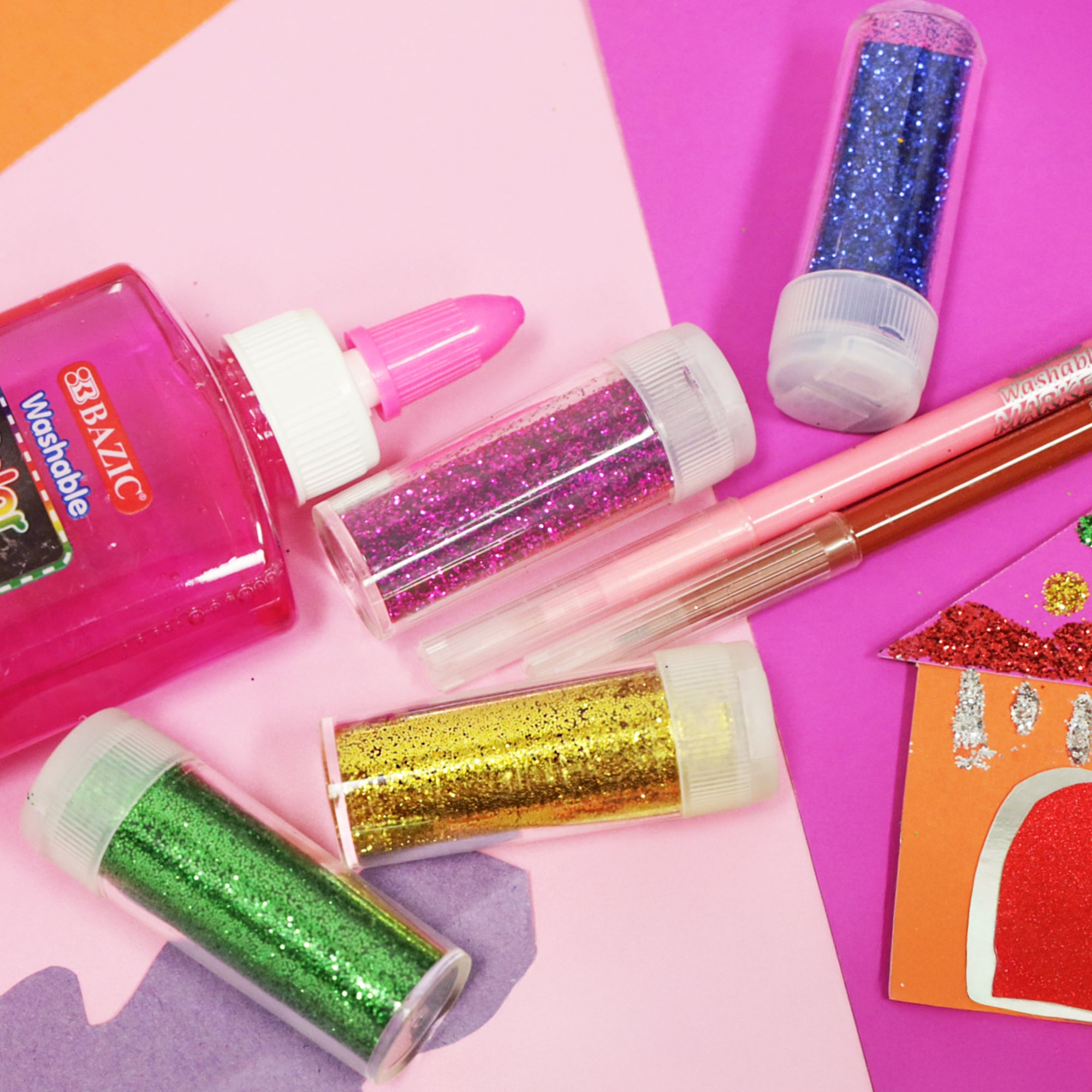 0.25 oz (7g) 6 Primary Color Glitter Shaker