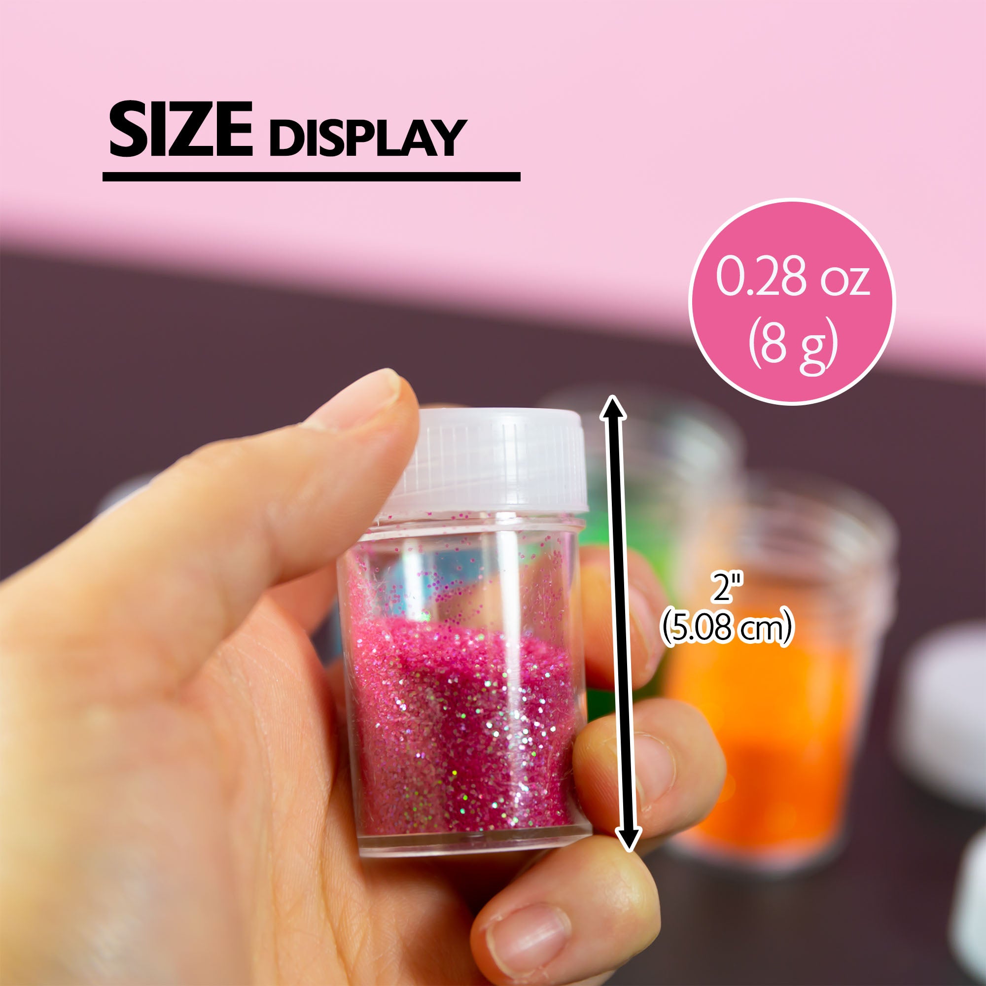 0.28 oz (8g) 4 Neon Color Glitter Shaker