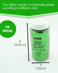 1lb / 16 oz Green Glitter