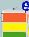 2 3/4" X 1" Fluorescent Multipurpose Label (60/Pack)