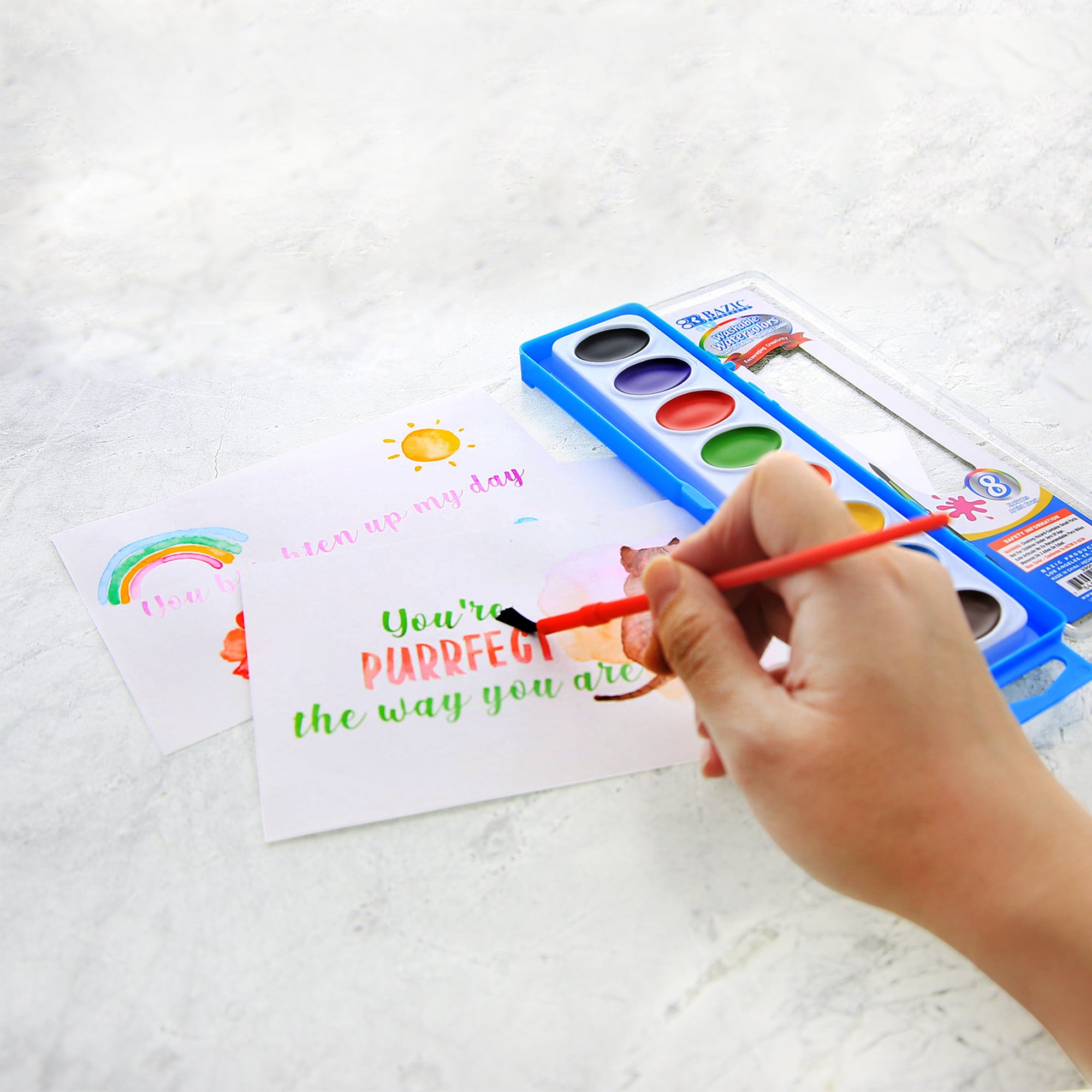 8 Ct. Semi Moist Watercolor w/ Brush