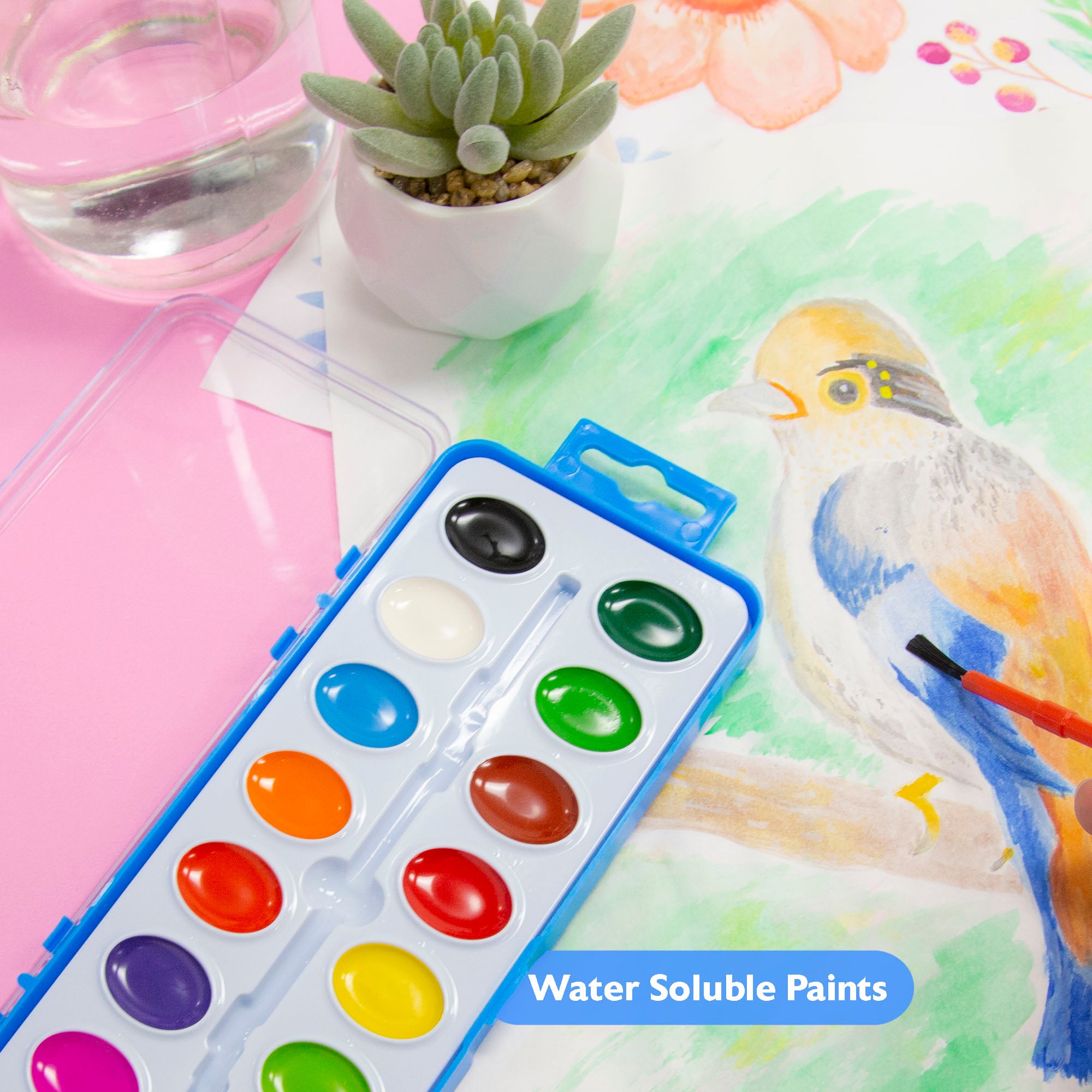 16 Ct. Semi Moist Watercolor w/ Brush