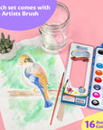 16 Ct. Semi Moist Watercolor w/ Brush