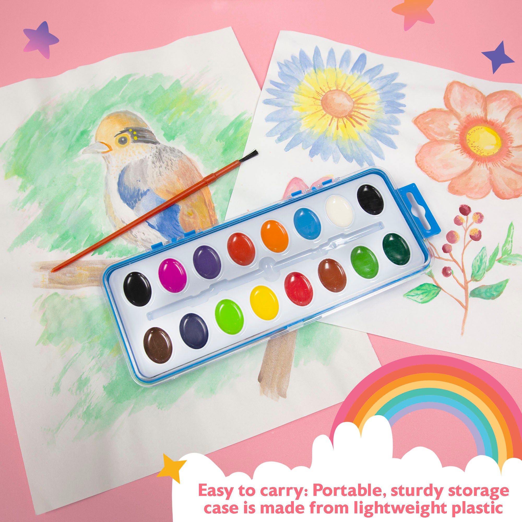 16 Ct. Semi Moist Watercolor w/ Brush