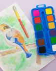 12 Ct. Watercolor w/ Brush & Mixing Palette