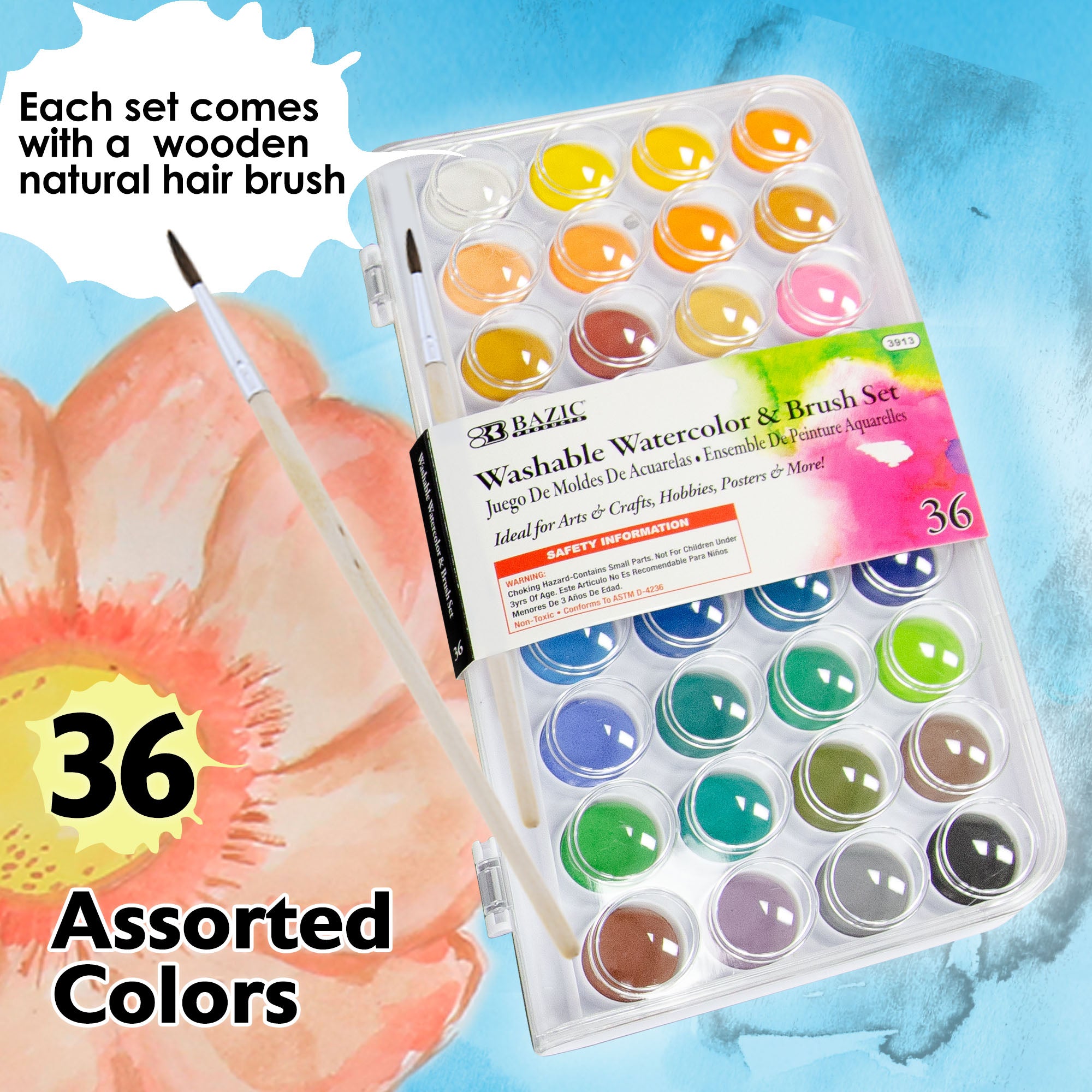 36 Ct. Watercolor w/ Brush