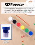 Poster Paint Washable w/ Brush 6 Color 0.75 Oz (22.2 mL)
