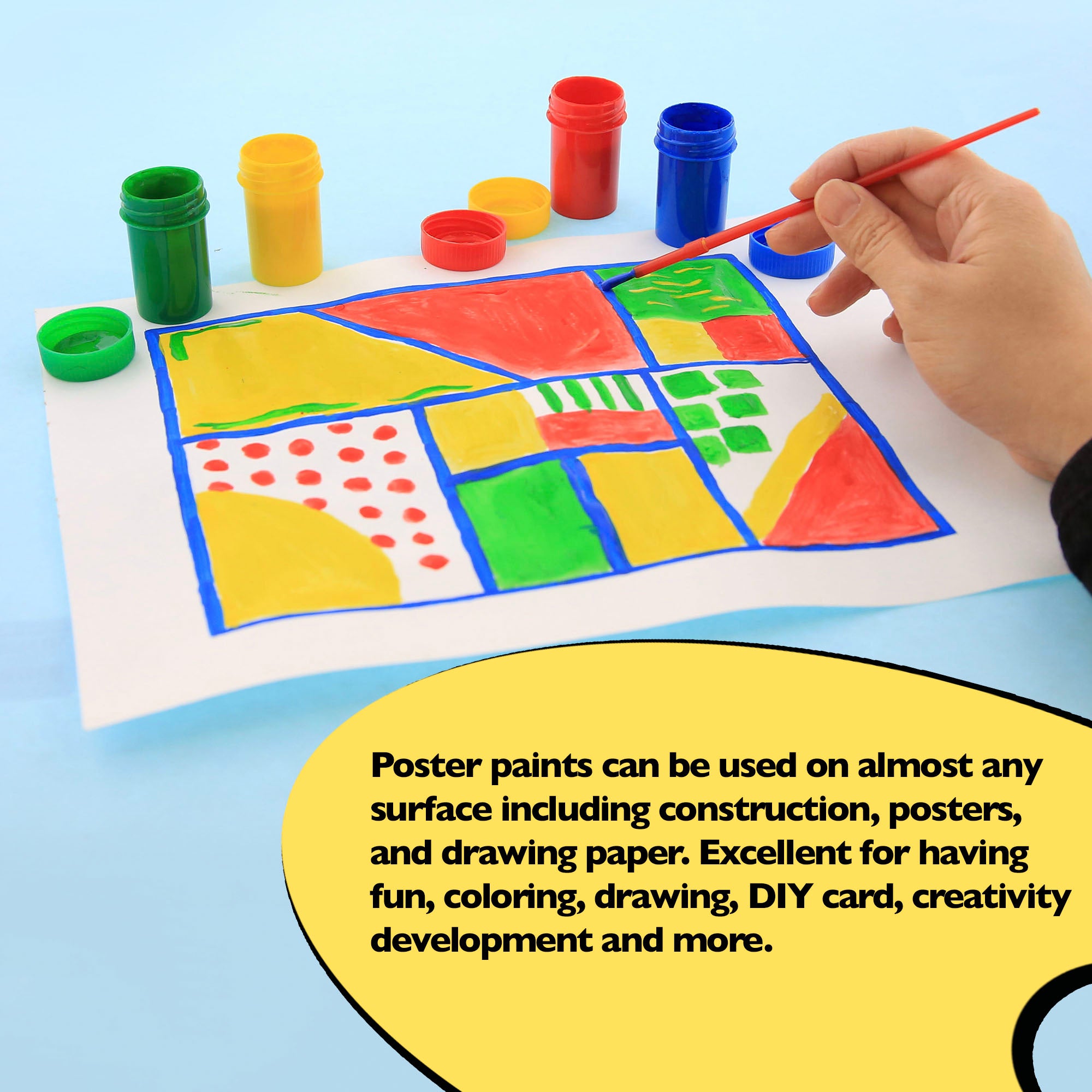 0.6 FL OZ (18 mL) 4 Color Poster Paint w/ Brush