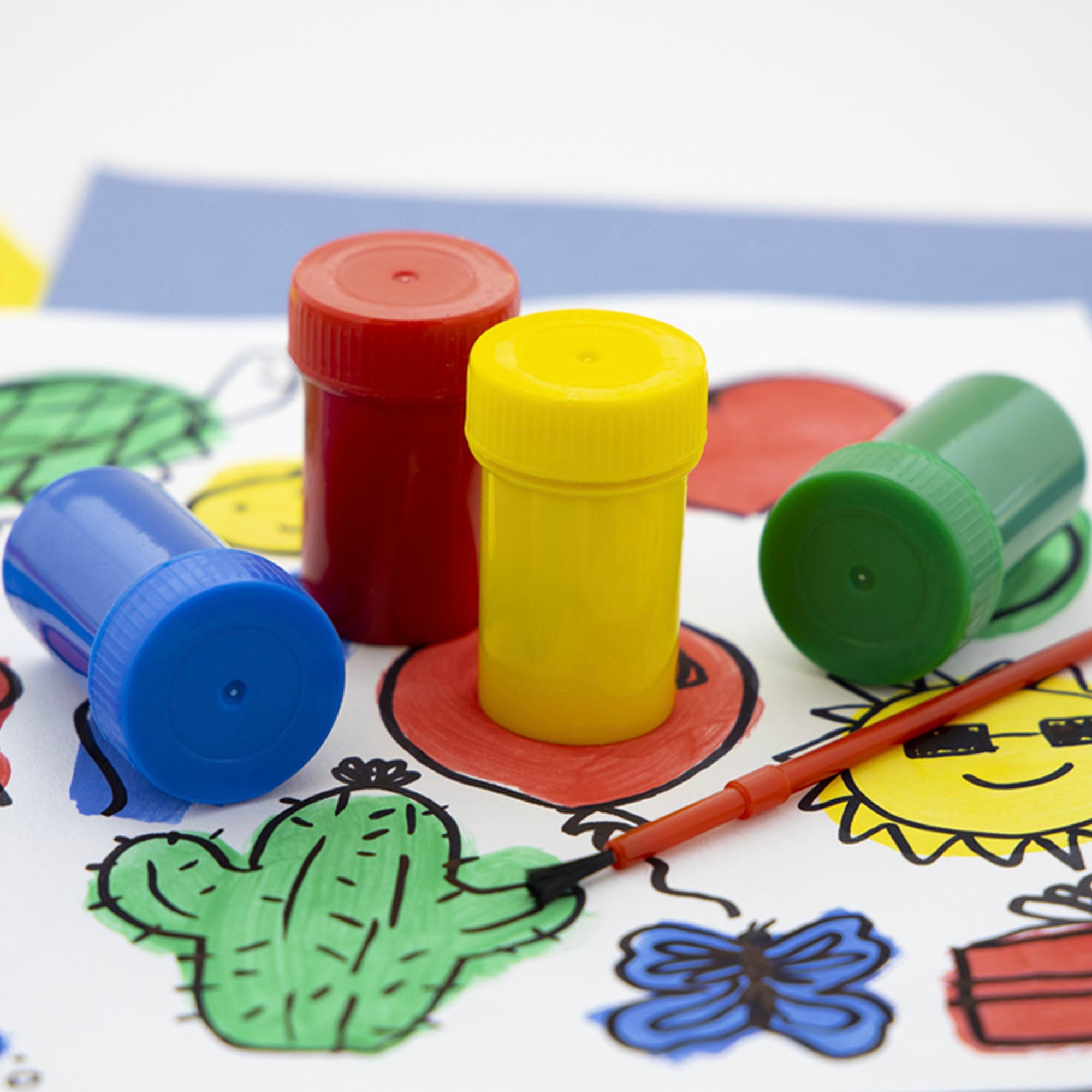 0.6 FL OZ (18 mL) 4 Color Poster Paint w/ Brush