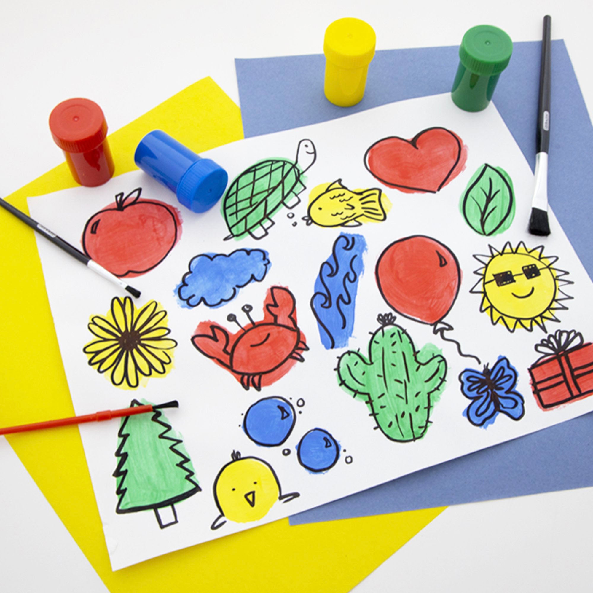 0.6 FL OZ (18 mL) 4 Color Poster Paint w/ Brush