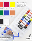 0.4 FL OZ (12 mL) 8 Colors Acrylic Paint
