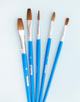 Flat Natural Hair Paint Brush (5/Pack)