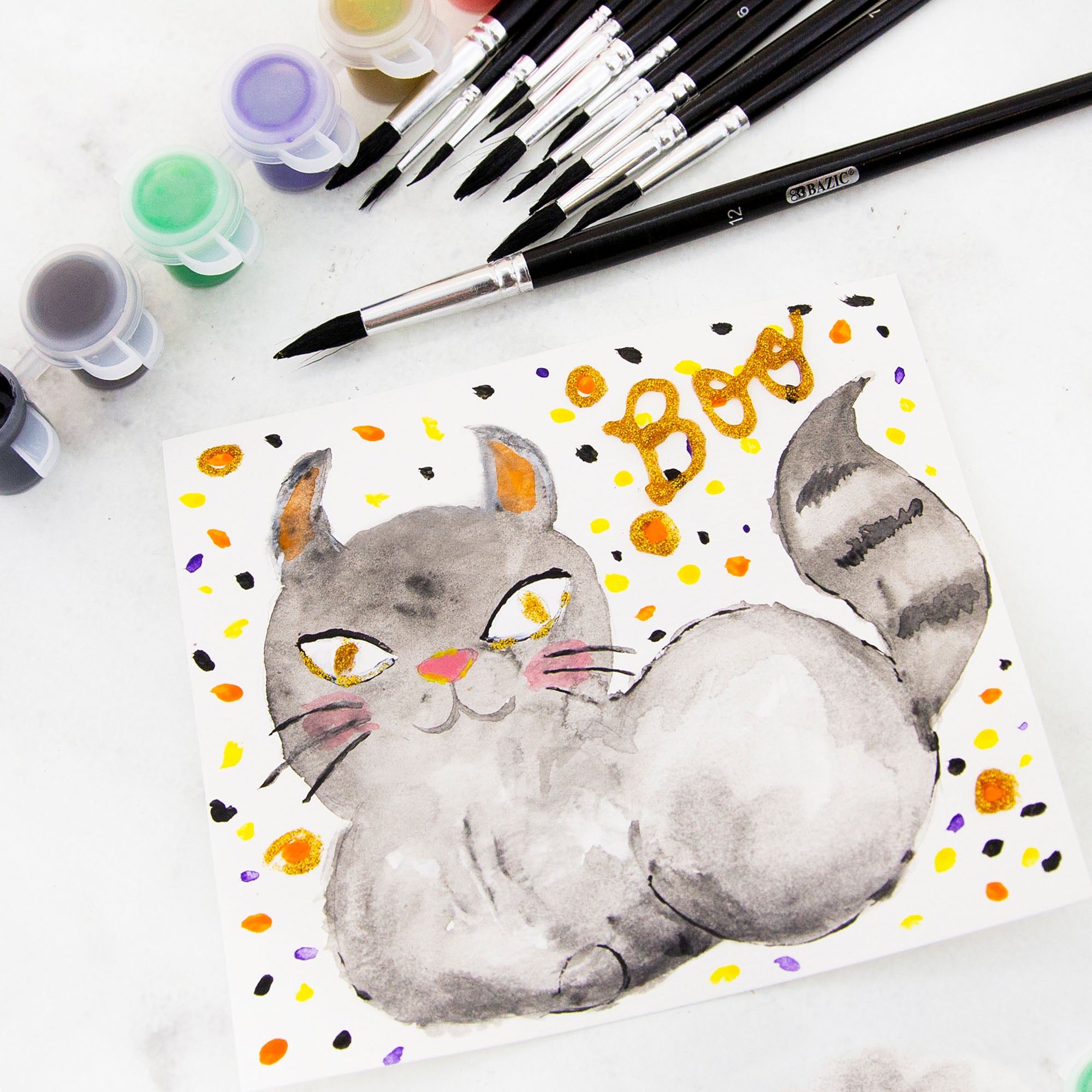 Round Natural Hair Paint Brush (12/Pack)