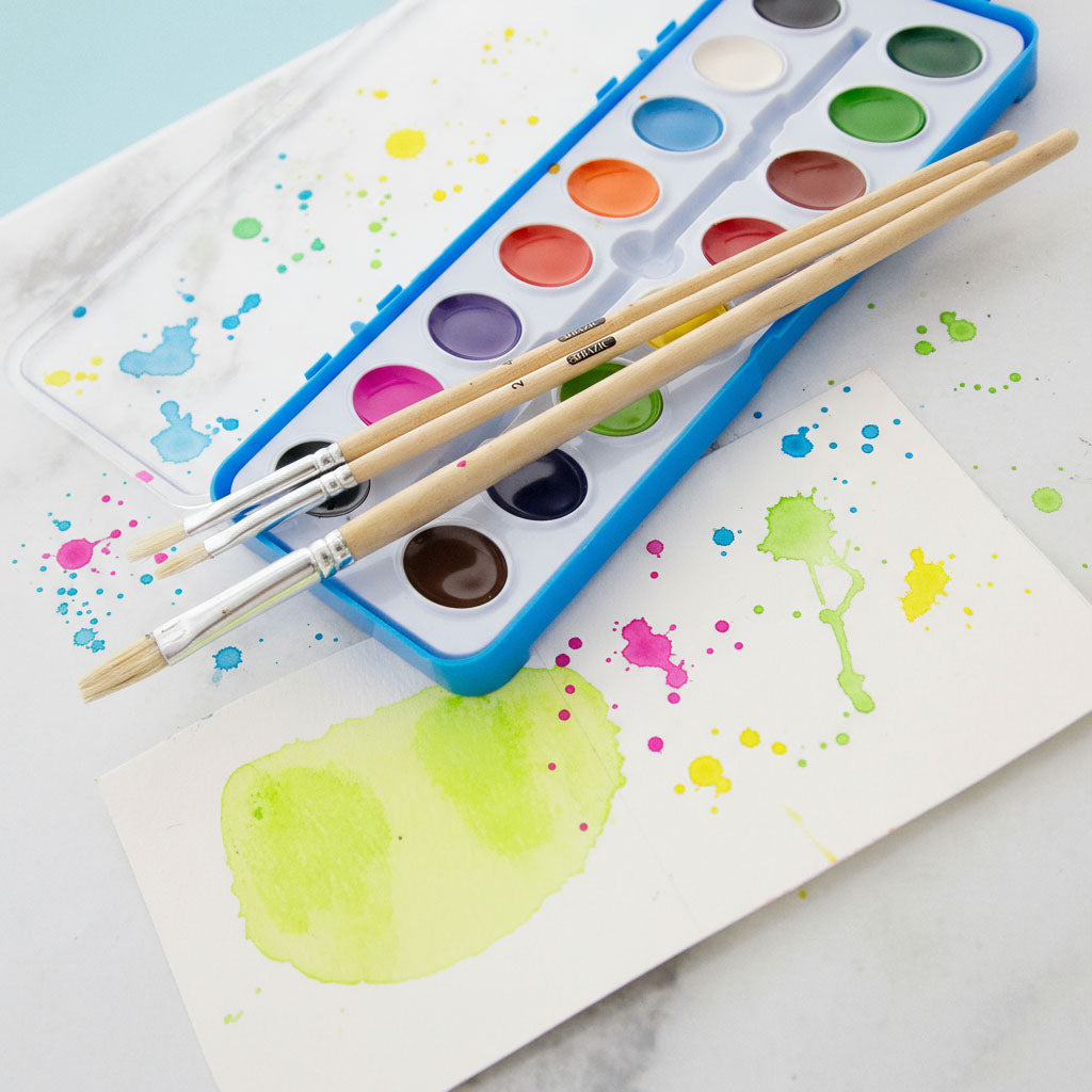 Flat Natural Bristle Paint Brush (9/Pack)