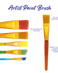 Paint Brush w/ Translucent Handle set (5/Pack)